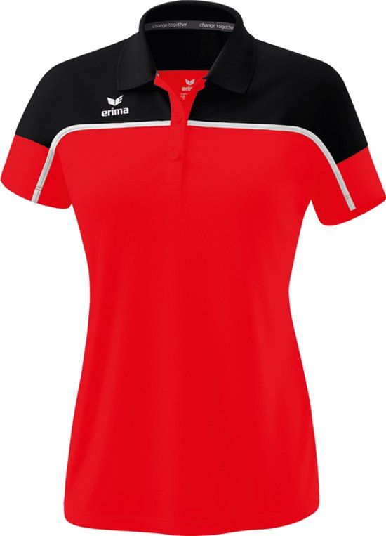 Erima Change Polo Dames Rood-Zwart-Wit Maat 34
