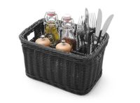Hendi Bestekmand Zwart 4-Vaks 26x18x(H)15cm