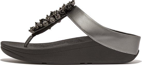 FitFlop Fino Bauble-Bead Toe-Post Sandals - Zwart - Maat 40