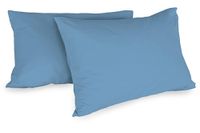 Zer0bed, 1 paar kussenslopen van katoen, 52 x 80 cm, Avio, set van 2, effen, 100% katoen, bedkussen, envelopsluiting