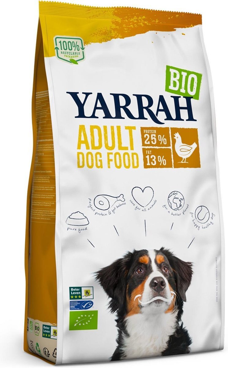 YARRAH 10 kg dog biologische brokken kip hondenvoer