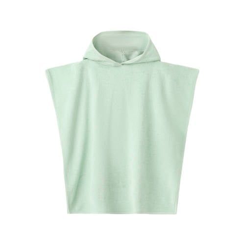 Mango Kids badstof strandponcho groen