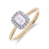 Lucardi Dames 14 karaat geelgouden ring met 17 lab grown diamanten 0,505ct