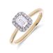Lucardi Bague en or jaune 14 carats avec 17 diamants de laboratoire 0,505ct