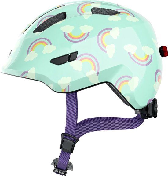 Abus Smiley 3.0 LED - Kinderfietshelm - Blue Rainbow - Maat S (45-50 cm) - 2023