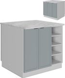 Vicco Fame-Line Îlot de cuisine – 90 cm sans plan de travail Bleu clair-gris