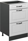 Vicco Keukenonderkast R-Line, Wit landelijk/Antraciet, 50 cm zonder werkblad