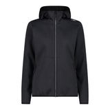 CMP - Knit Tech Fleecejack voor dames met vaste capuchon, antraciet-zwart, 40