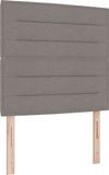 vidaXL - LED Box Spring Bed with Headboard Taupe 80 x 200 cm Fabric