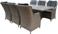 AVH-Outdoor Tuinmeubelen Menorca Darwin dining tuinset 220x100xH75 cm 7 delig grijs