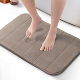 KEPLIN Badmat van traagschuim, ultrazacht, zeer absorberend, antislip, wasbaar in de machine - luxueus comfort voor thuis- en badkamervloeren (beige, 40 x 60 cm)