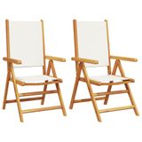 VidaXL Tuinstoel Terras Gecapitonneerde zitting Acaciahout, Polyester Crème, Wit