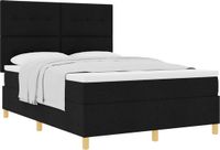 vidaXL Boxspringbed met hoofdeinde Zwart 140 x 190 cm Stof