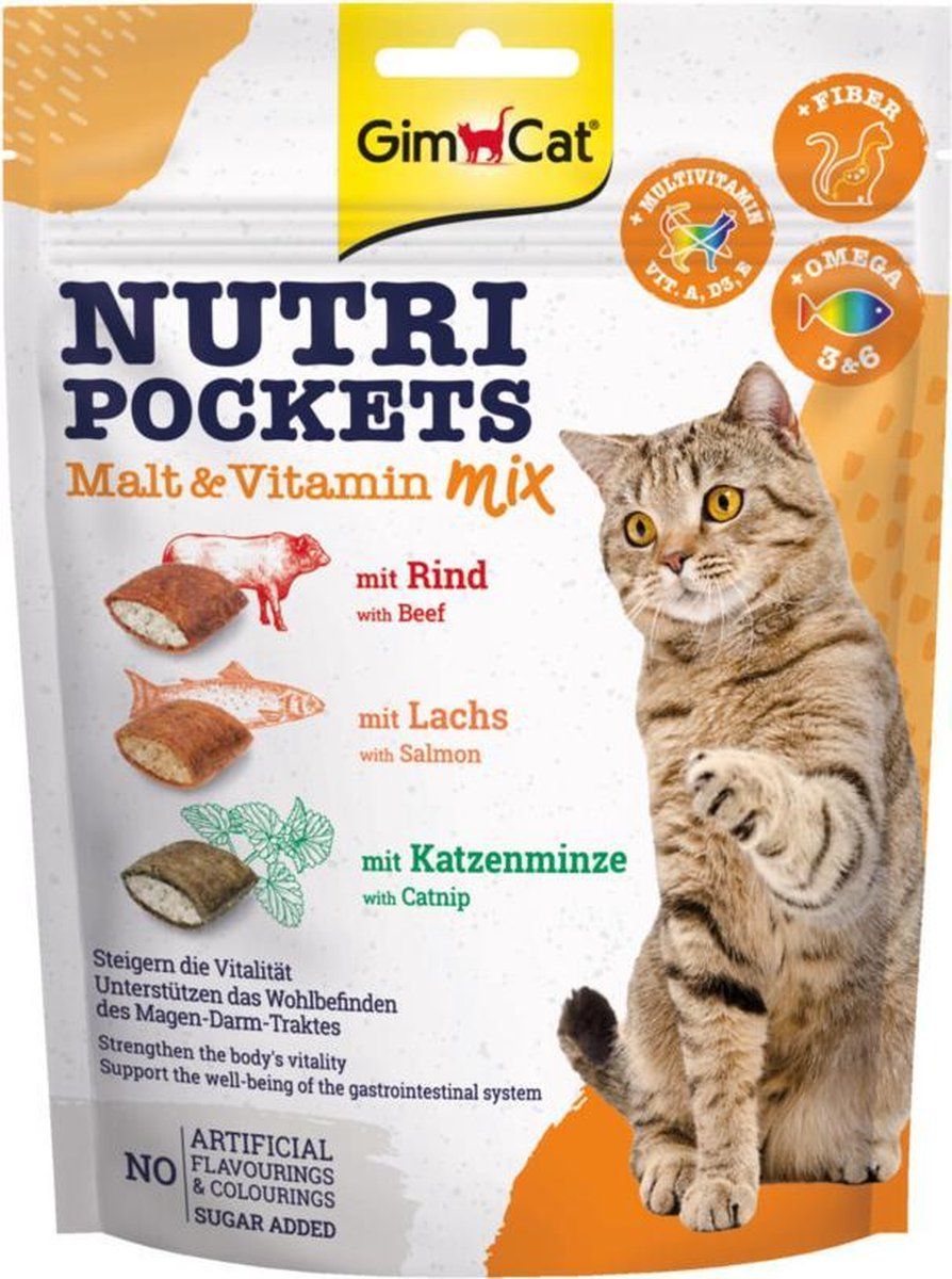 GimCat Nutri Pockets Multi-Vitamin Mix - 10x150 gr - Voordeelverpakking