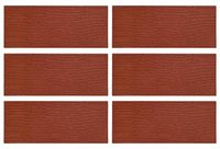 vidaXL Stapsteen - 6 stuks - Rood - 60,5 x 25 x 2 cm - Rubber