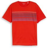 Tom Tailor T-shirt imprimé sur la poitrine - Taille L - orange rouge