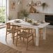 Marudo - Table extensible, 120x80x76h cm Blanc mat, 8 personnes