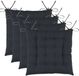Stof Textile kussen DUO - 4x - antraciet - 38 x 38 x 3.5 cm