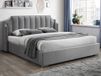 Vente-unique Lit avec rangement velours gris clair 180 x 200 cm