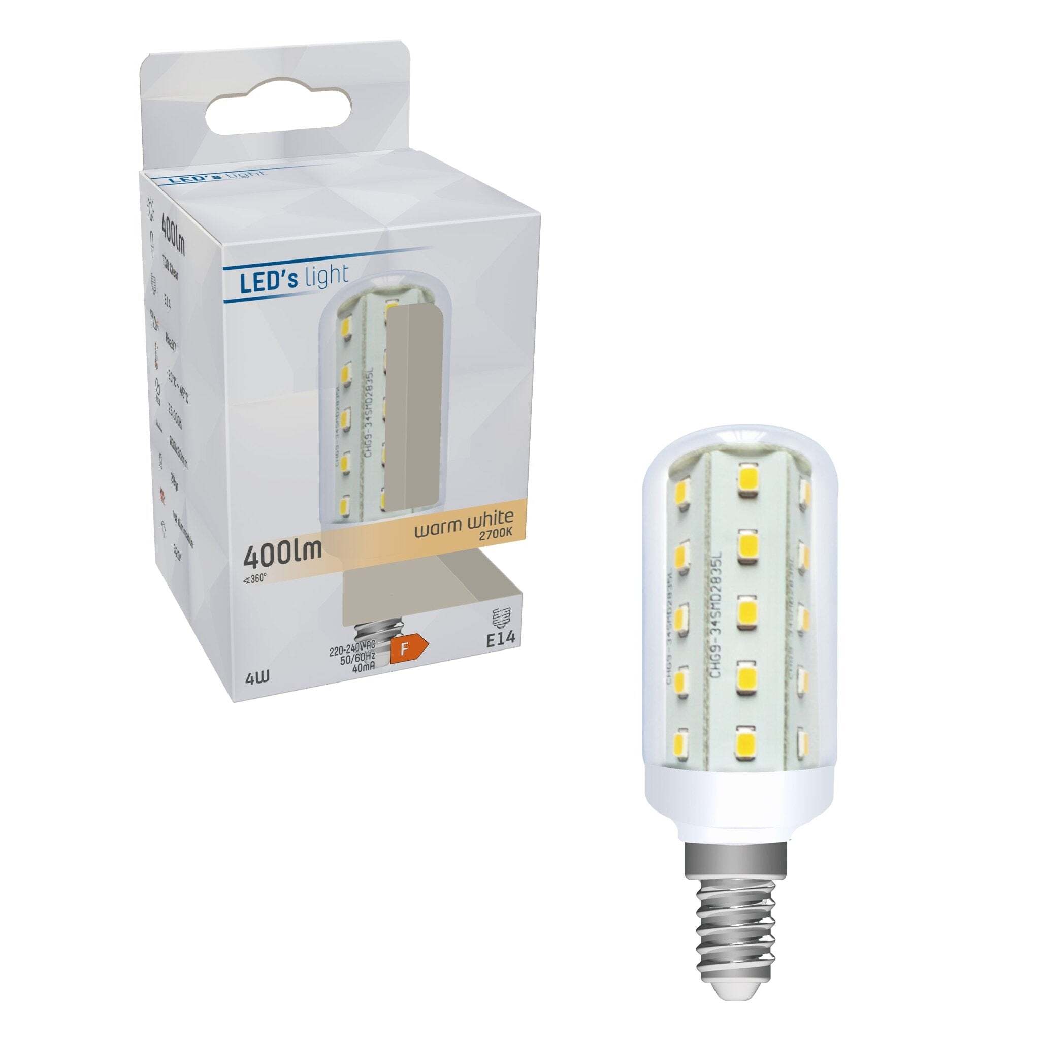 LED.nl ColorPro LED Lamp E14 - T30 Buis - Kleurweergave index 97 - Warm wit - 4W (35W)