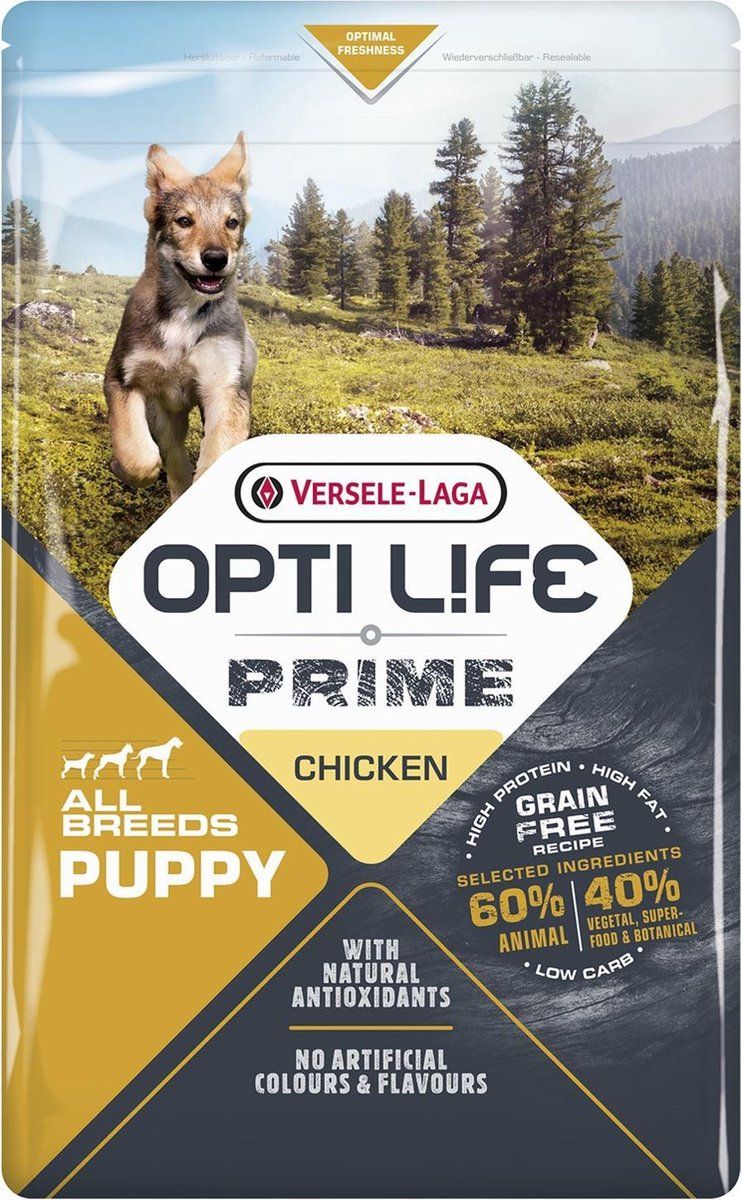 Opti Life Prime Puppy Granenvrije Hondenvoeding Kip 2,5kg