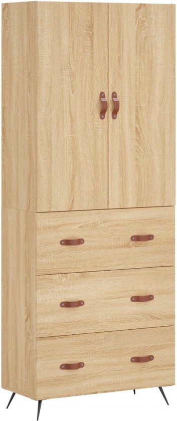 VidaXL Hoge kast 69,5x34x180 cm bewerkt hout sonoma eikenkleurig