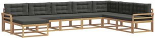 vidaXL Hoek loungeset 8-delig Wit en Antracietkleurig Acacia Hout