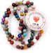 gemstone beads Kralen met rekkoord voor het maken van sieraden Losse stenen kralen voor doe-het-zelf Energiestenen helende armband 8 mm = 96 stuks en 1 rol koord Mix stenen 8 mm