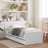 vidaXL Bedframe met lade met opslag Wit Massief grenenhout