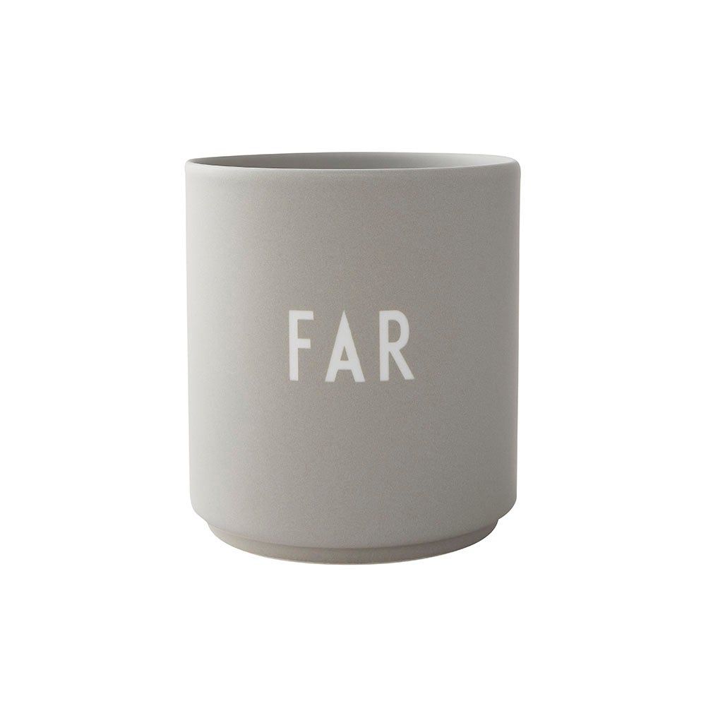 Design Letters Far - Kopje - Grijs - Porselein - 8.5 cm