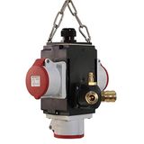as - Schwabe MIXO Energiewürfel VII+ – Hänge-Verteiler mit 3 CEE-Steckdosen 5-polig – MIXO-Verteiler mit Druckluftanschluss inkl. Sicherung – IP44 – Made in EU – Schwarz I 60753