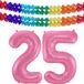 Folat Verjaardag Leeftijd folieballon - 25 jaar - roze - 86 cm