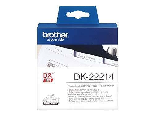 Brother DK-22214 Eindeloze etiketten (papier, 12 mm breed, 30,48 m lang, voor QL-labelprinter)