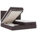 VidaXL Ottoman Bed with Mattresses, 200x200cm, Fabric, Dark Brown