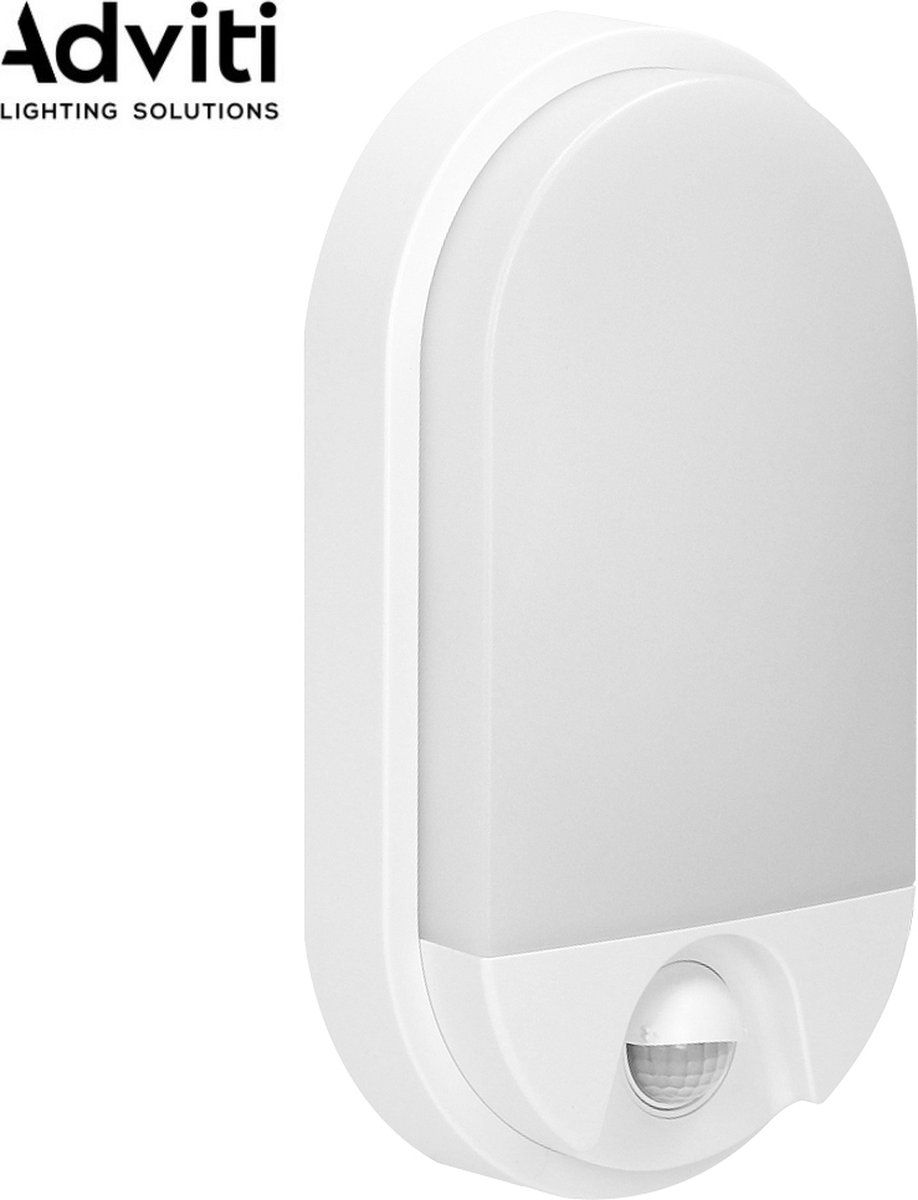 Adviti NEFRYT LED Buiten Wandlamp - Wit - PIR - 1100lm - 15W