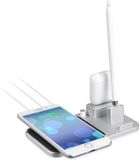 By Qubix - 3 in 1 oplader geschikt voor Apple Pencil & AirPods & iPhone - Zilver