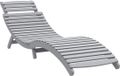 vidaXL Ligbed - 184x55x64 cm - Massief Acaciahout - Grijs