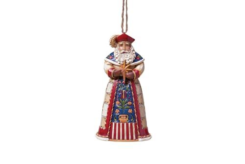 Enesco Jim Shore Heartwood Creek Polish Santa Stone Hars Hangend Ornament, 4,5 inch