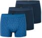 Schiesser 95/5 Heren Short 3-Pack Blauw Gemeleerd Katoen/Elastaan