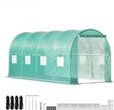 Merkloos / Sans marque Wan GmbH Professionele Kas voor Moestuin - Waterdicht - Groene Walk-in Kas - Met Ramen - 215 cm Hoog