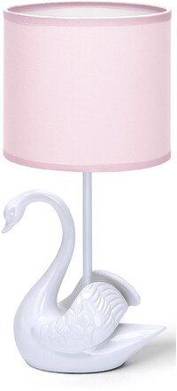 BES LED LED Tafellamp - Tafelverlichting - Aigi Juvino - E14 Fitting - Rond - Mat Wit/Roze - Keramiek