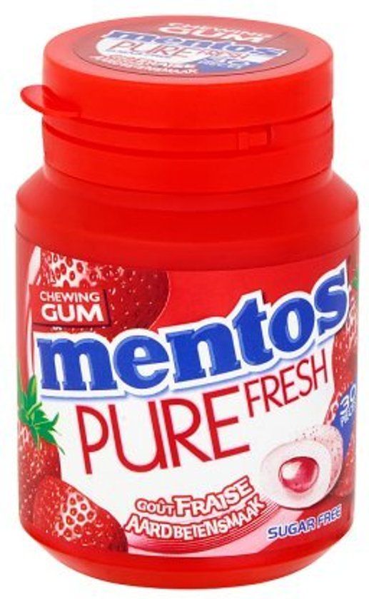 Mentos Pure fresh Aardbeiensmaak Kauwgom
