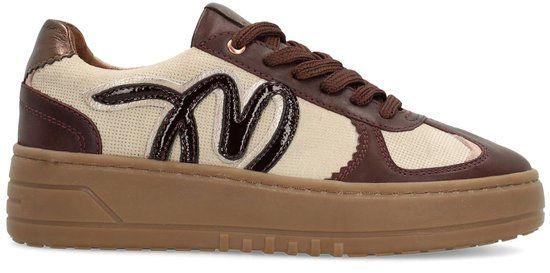 Manfield - Dames - Burgundy suède sneakers - Maat 38