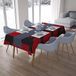 Bonamaison Tafelkleed, Anti-Mold, Sneldrogend, Waterdicht, 100% Polyester Tafellaken, rood Zwart, 140 x 200 Cm