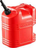 Réservoir de carburant, 19 litres, réservoir d'essence avec bec et échelle claire, débit maximal de 15 litres par minute, sûr et étanche, récipient plat portable pour la plupart des voitures, motos, quads et UTV, rouge, 1 pièce