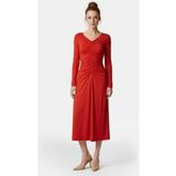 Michael Kors Robe midi évasée à ruchés, taille : XXS