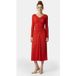Michael Kors Robe midi évasée à ruchés, taille : XXS