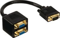 Valueline VGA Splitterkabel VGA male - 2x VGA female 0,20m - Zwart