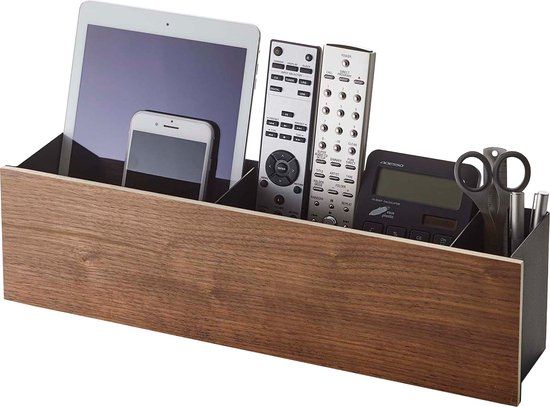 Yamazaki Organizer Box - Zwart Metaal - 3 Vaks - 15.4 x 48.5 x 11.5 cm