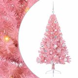 vidaXL - Kunststof - Voorverlichte - Kerstboom - met - 150 - LED - Roze - 150 - cm - PVC